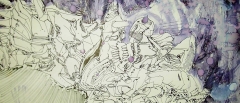 A brief journey, pen and water on paper, 10 x 35 cm., 2005