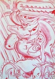 Little tale of my belly, crayon on paper, 21 x 29 cm., 2005