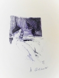 'Copy from Annigoni', pen on paper, 21 x 29 cm., 2016