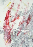 ‘Now I know you’ (from ‘F-104G series’), frottage and pen on paper, 21 x 29 cm., 2007