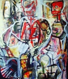 5. ‘Who wins who loses’, acrylic and oil on canvas, 50 x 70 cm., 2002
