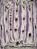 Tema viola, mista su cartone telato, 13 x 18 cm, 2020