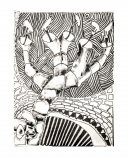 Albero bianco, penna su cartone telato, 22 x 27 cm, 2020