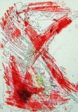 'Croce rossa', mista su carta, 21 x 29 cm., 2005