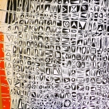 'Cuneiform life', acrylic and tar on canvas, 80 x 80 cm., 2015