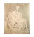 'Copy of Pietà by Michelangelo', pencil on spanish paper, 35 x 50 cm., 2010