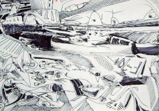 A trip on canoa, pen on paer, 21 x 29 cm., 2005