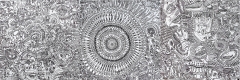 Itinerarium mentis, feltip pen on canvas, 240 x 80 cm., 2017