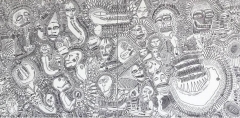 MOAB, feltip pen on canvas, 200 x 100 cm., 2017