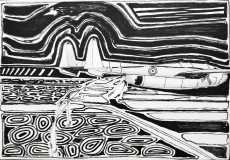 Launch, pen on canvasboard, 18 x 24 cm, 2022 - Priv. Collection