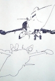 ‘Narcissus’, (from ‘F-104G series’), pen on paper, 21 x 29 cm., 2007