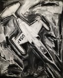 Mach 2, mixed media on wood, 100 x 133 cm, 2022