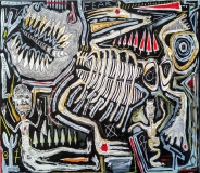 The struggle, acrylic on wood, 120 x 140 cm, 2020