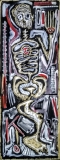 Pseudo, acrylic on wood, 25 x 90 cm, 2020