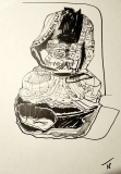 'buddha', marker on paper, 21 x 29 cm., 2018