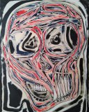 Head, mixed media on wood, 30 x 40 cm, 2022