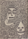 Perplexion, marker on canvas, 50 x 70 cm., 2017