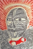 Portrait of GG, mixed media on canvas, 40 x 60 cm., 2017