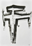 'crocifissione n.2', inchiostro su carta, 29 x 42 cm., 2018