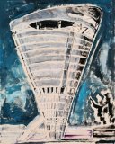Water tower, acrilico su tavola, 100 x 80 cm, 2022