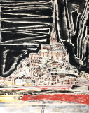 Mont Saint Michel, mista su tavola, 100 x 80 cm, 2022