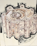 Castel Sant'Angelo, mista su tavola, 100 x 80 cm, 2022