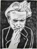 Emil Cioran., penna su cartone telato, 18 x 23 cm