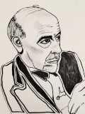Pirandello, penna su cartone telato, 15 x 18 cm