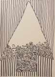 Ascensore, pennarello su carta, 50 x 70 cm., 2017