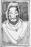 Il Cardinale, penna su cartone telato, 10 x 13 cm, 2022