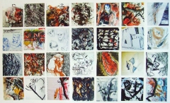 Serie dello Zibaldone Visivo, mista su plastica, 12 x 12 cm. ciascuno, 2003-05